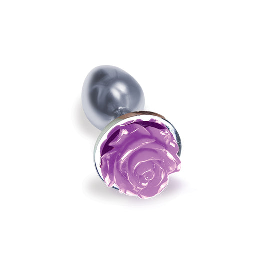 The 9's the Silver Starter Rose Floral Stainless Steel Butt Plug - Rose Purple ICB2644-2 The 9's the Silver Starter Rose Floral Stainless Steel Butt Plug - Rose Purple ICB2644-2