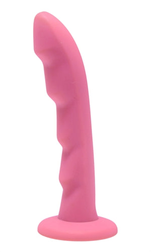 Ripples Silicone Dildo Strap on Compatible - Pink SU-AE109PNK Ripples Silicone Dildo Strap on Compatible - Pink SU-AE109PNK