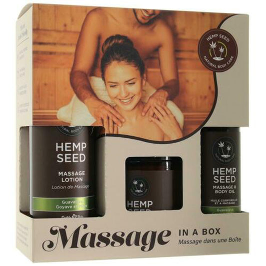 Hemp Seed Massage in a Box Gift Set - Guavalava EB-HSMIB068 Hemp Seed Massage in a Box Gift Set - Guavalava EB-HSMIB068