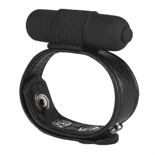 The Macho Collection Snap-on Vibro Cock and Ball Strap - Black NW2477 The Macho Collection Snap-on Vibro Cock and Ball Strap - Black NW2477
