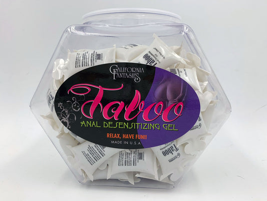 Taboo - Anal Desensitizing Gel - 72 Piece Fishbowl - 10 ml Pillows CF-TAB-10D Taboo - Anal Desensitizing Gel - 72 Piece Fishbowl - 10 ml Pillows CF-TAB-10D
