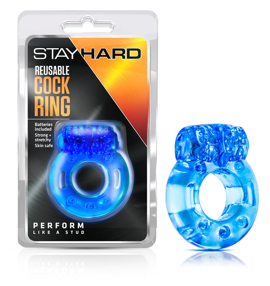Stay Hard Reusable Cock Ring - Blue BL-30602 Stay Hard Reusable Cock Ring - Blue BL-30602