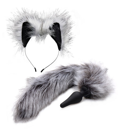 Grey Wolf Tail Anal Plug and Ears Set TZ-AF602 Grey Wolf Tail Anal Plug and Ears Set TZ-AF602