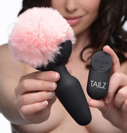 Pink Bunny Tail Vibrating Anal Plug TZ-AG189 Pink Bunny Tail Vibrating Anal Plug TZ-AG189