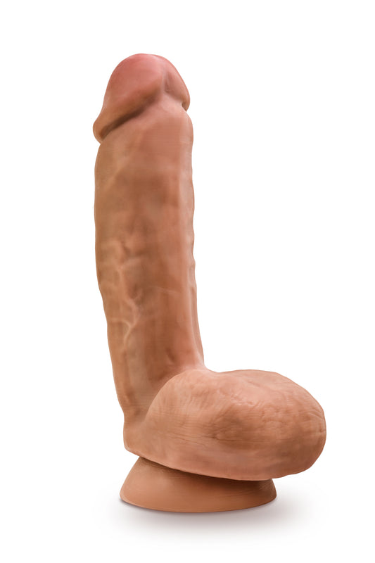 Dr. Skin Glide - 8.5 Inch Self Lubricating Dildo  Lubricating Dildo With Balls - Mocha BL-52587 Dr. Skin Glide - 8.5 Inch Self Lubricating Dildo  Lubricating Dildo With Balls - Mocha BL-52587