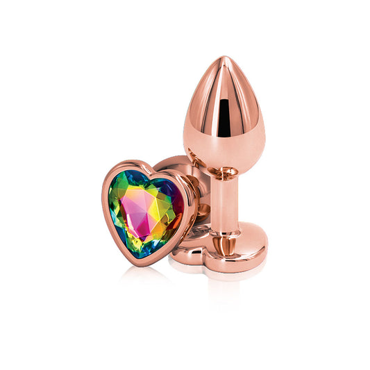 Rear Assets - Rose Gold Heart - Small - Rainbow NSN0963-19 Rear Assets - Rose Gold Heart - Small - Rainbow NSN0963-19