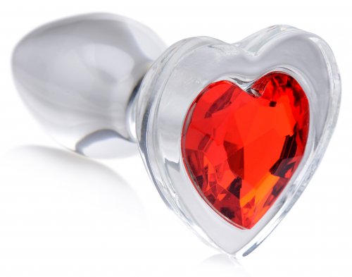 Red Heart Gem Glass Anal Plug - Small BTYS-AG432-SML Red Heart Gem Glass Anal Plug - Small BTYS-AG432-SML