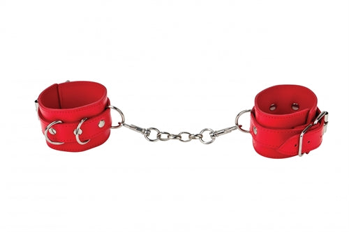 Leather Cuffs for Hands and Ankles - Red OU-OU048RED Leather Cuffs for Hands and Ankles - Red OU-OU048RED