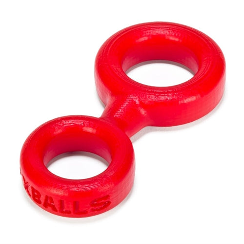 8 Ball Cockring With Attached Ball Ring  Ox Balls - Red OX-1076-RED 8 Ball Cockring With Attached Ball Ring  Ox Balls - Red OX-1076-RED