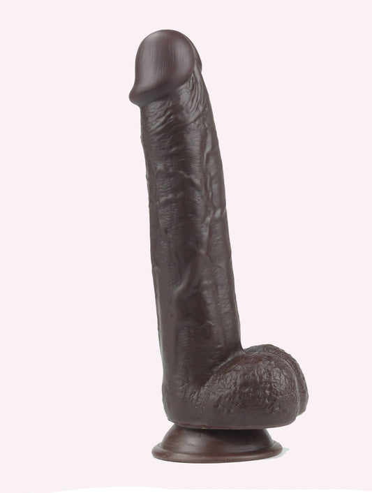 Get Lucky 9 Inch Real Skin Dildo - Dark Brown TMN-GL-0619 Get Lucky 9 Inch Real Skin Dildo - Dark Brown TMN-GL-0619
