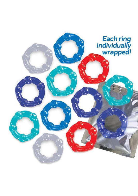 The 9's - Baller Dozen Beaded - 12 Pc Cock Ring Set IC2698 The 9's - Baller Dozen Beaded - 12 Pc Cock Ring Set IC2698
