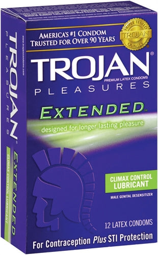 Trojan Pleasures Extended Pleasure - 12 Pack TJ97252 Trojan Pleasures Extended Pleasure - 12 Pack TJ97252