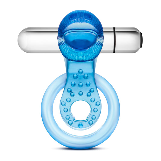 Stay Hard 10 Function Vibrating Tongue Ring - Blue BL-66092 Stay Hard 10 Function Vibrating Tongue Ring - Blue BL-66092