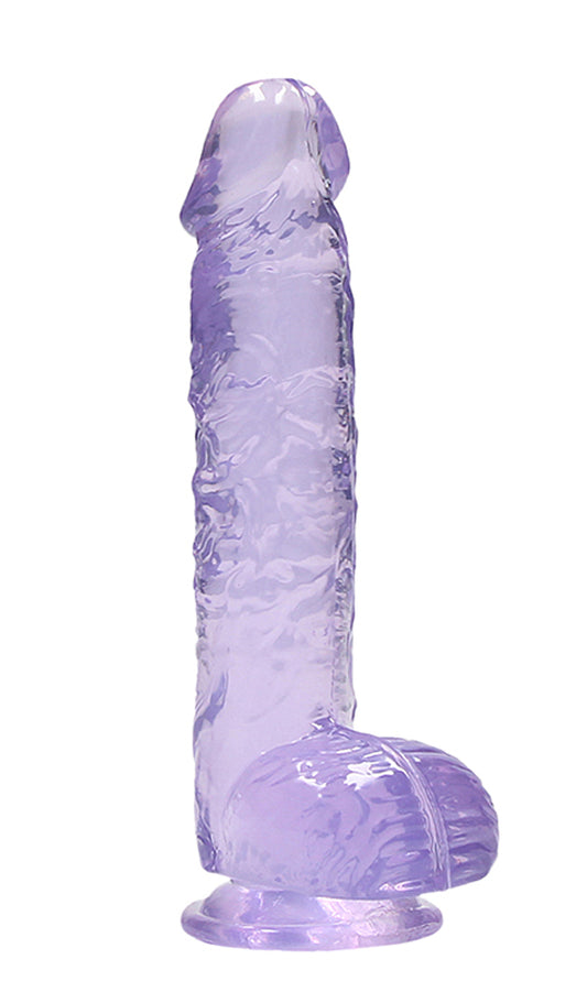 6 Inch Realistic Dildo With Balls - Purple SH-REA090PUR 6 Inch Realistic Dildo With Balls - Purple SH-REA090PUR