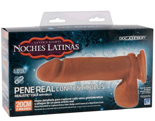 Noches Latinas - Ultraskyn Pene Real Con Testiculos - 8 Inch DJ5700-02 Noches Latinas - Ultraskyn Pene Real Con Testiculos - 8 Inch DJ5700-02