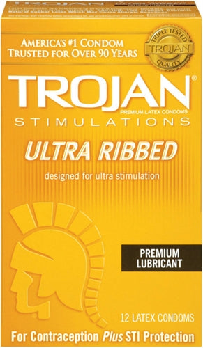 Trojan Stimulations Ulta Ribbed - 12 Pack TJ94752 Trojan Stimulations Ulta Ribbed - 12 Pack TJ94752