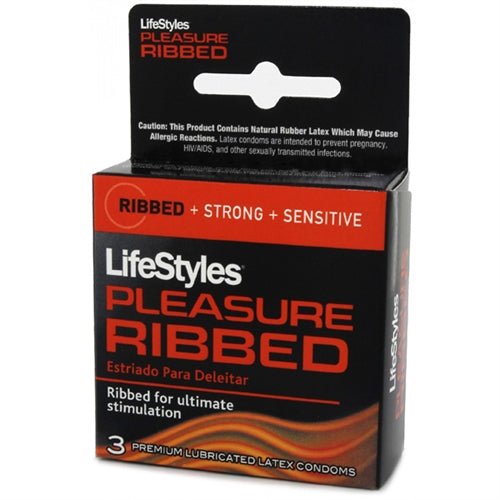 Lifestyles Pleasure Ribbed Condoms - 3 Pack LS4103 Lifestyles Pleasure Ribbed Condoms - 3 Pack LS4103