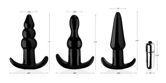 Thrill Trio Anal Plug Set - Black FR-AG293-BLACK Thrill Trio Anal Plug Set - Black FR-AG293-BLACK