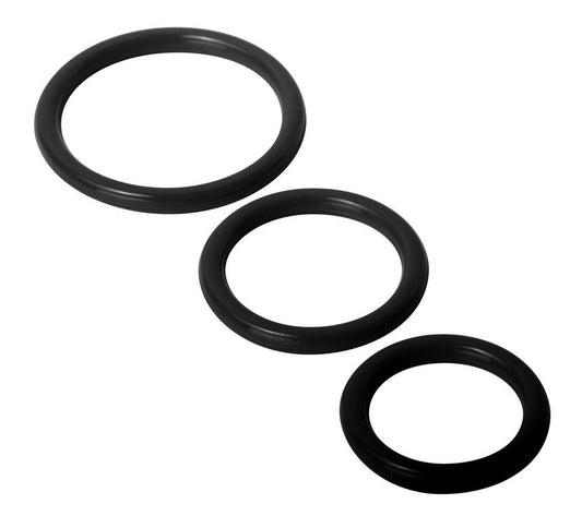 Trinity Silicone Cock Rings - Black TV-SP130-BLK Trinity Silicone Cock Rings - Black TV-SP130-BLK
