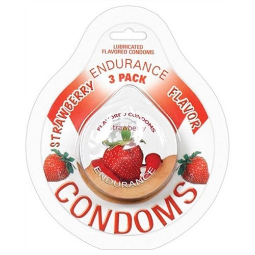 Endurance Condoms - Strawberry - 3 Pack HTP2087 Endurance Condoms - Strawberry - 3 Pack HTP2087