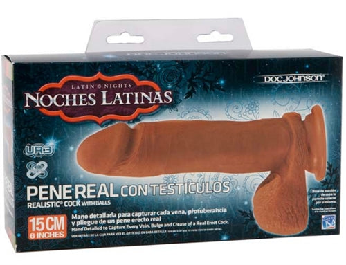 Noches Latinas Ultraskyn Pene Real Con Testiculos  - 6 Inch DJ5700-01 Noches Latinas Ultraskyn Pene Real Con Testiculos  - 6 Inch DJ5700-01