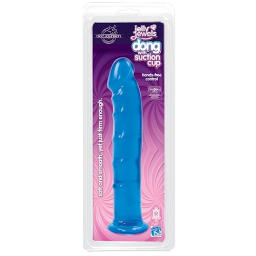 Jelly Jewel Dong With Suction Cup - Sapphire DJ7012-02 Jelly Jewel Dong With Suction Cup - Sapphire DJ7012-02