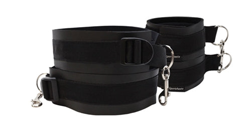 Thigh and Wrist Cuff Set - Black SS420-02 Thigh and Wrist Cuff Set - Black SS420-02