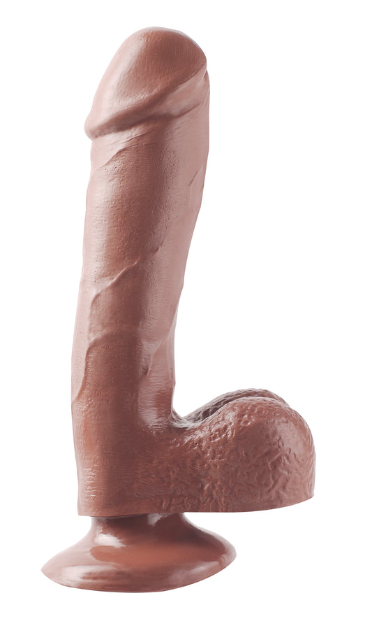 Basix Rubber Works - 7.5 Inch Dong With Suction  Cup - Brown PD4221-29 Basix Rubber Works - 7.5 Inch Dong With Suction  Cup - Brown PD4221-29
