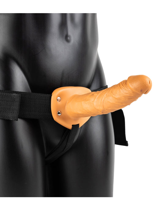 Vibrating Hollow Strap-on No Balls 8 Inch - Tan SH-REA139TAN Vibrating Hollow Strap-on No Balls 8 Inch - Tan SH-REA139TAN