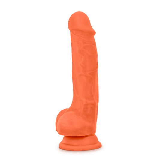 Neo Elite - 7.5 Inch Silicone Dual Density Cock  With Balls - Neon Orange BL-82119 Neo Elite - 7.5 Inch Silicone Dual Density Cock  With Balls - Neon Orange BL-82119