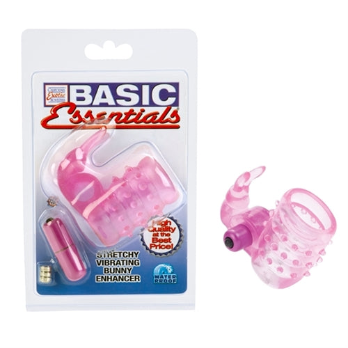 Basic Essentials Stretchy Vibrating Bunny Enhancer - Pink SE1739042 Basic Essentials Stretchy Vibrating Bunny Enhancer - Pink SE1739042