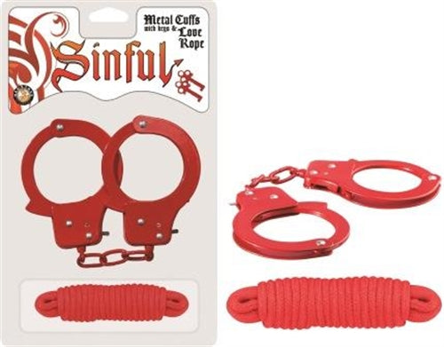 Sinful Metal Cuffs With Keys & - Love Rope NW2544-1 Sinful Metal Cuffs With Keys & - Love Rope NW2544-1