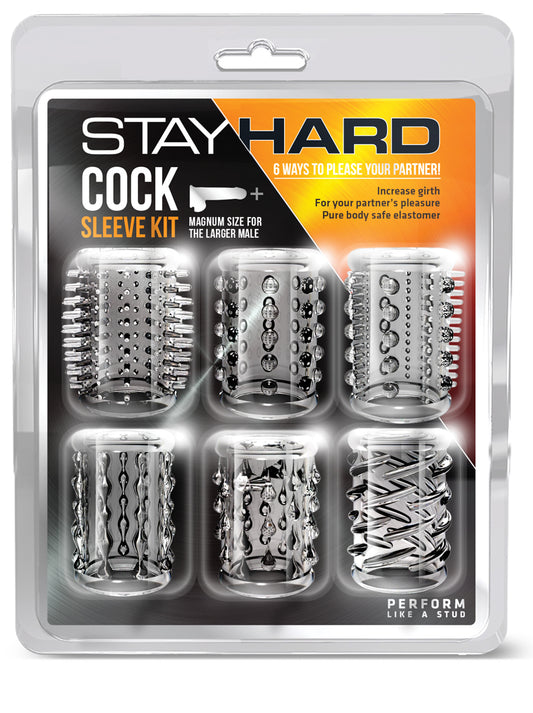 Stay Hard Cock Sleeve Kit - Clear BL-60612 Stay Hard Cock Sleeve Kit - Clear BL-60612