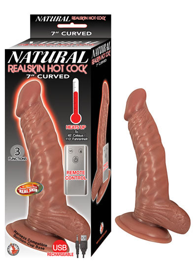 Natural Realskin Hot Cock Curved 7 Inch - Brown NW2891-2 Natural Realskin Hot Cock Curved 7 Inch - Brown NW2891-2