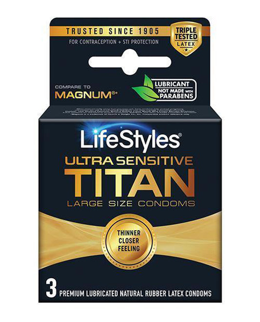 Lifestyles Ultra Sensitive Titan Large 3 Pack LS3042 Lifestyles Ultra Sensitive Titan Large 3 Pack LS3042