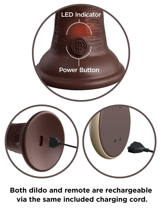 King Cock Elite 7 Inch Vibrating Silicone Dual  Silicone Dual Density Cock With Remote - Brown PD5777-29 King Cock Elite 7 Inch Vibrating Silicone Dual  Silicone Dual Density Cock With Remote - Brown PD5777-29