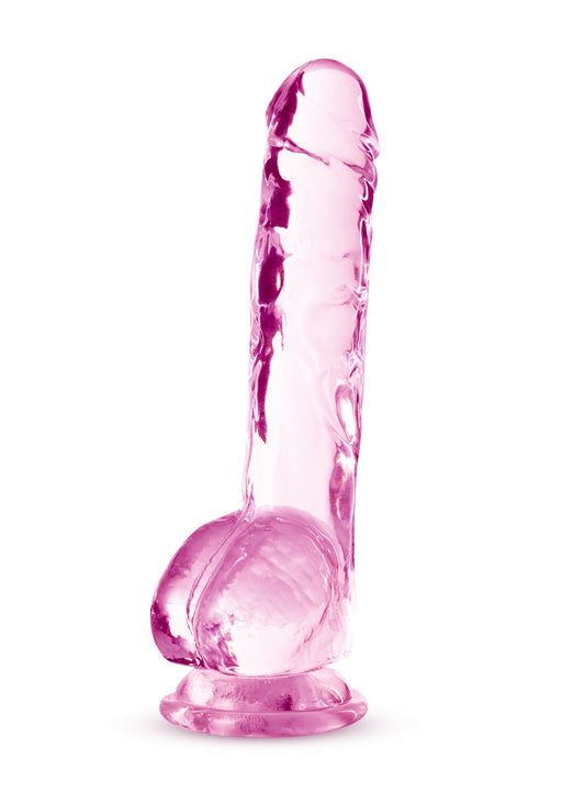 Naturally Yours - 8 Inch Crystalline Dildo - Rose BL-51500 Naturally Yours - 8 Inch Crystalline Dildo - Rose BL-51500
