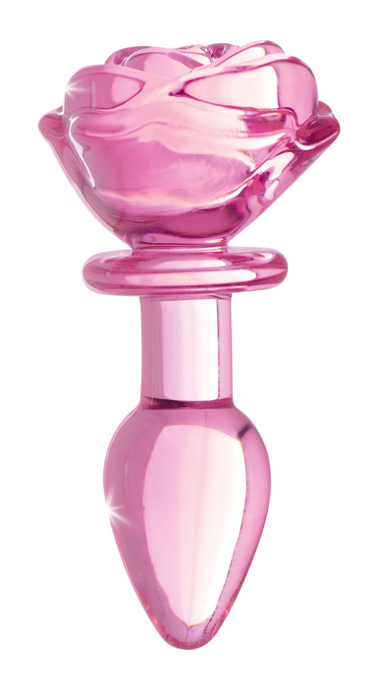 Pink Rose Glass Anal Plug - Small BTYS-AG650-SML Pink Rose Glass Anal Plug - Small BTYS-AG650-SML
