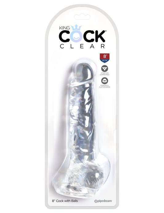King Cock Clear 8 Inch Cock With Balls PD5756-20 King Cock Clear 8 Inch Cock With Balls PD5756-20