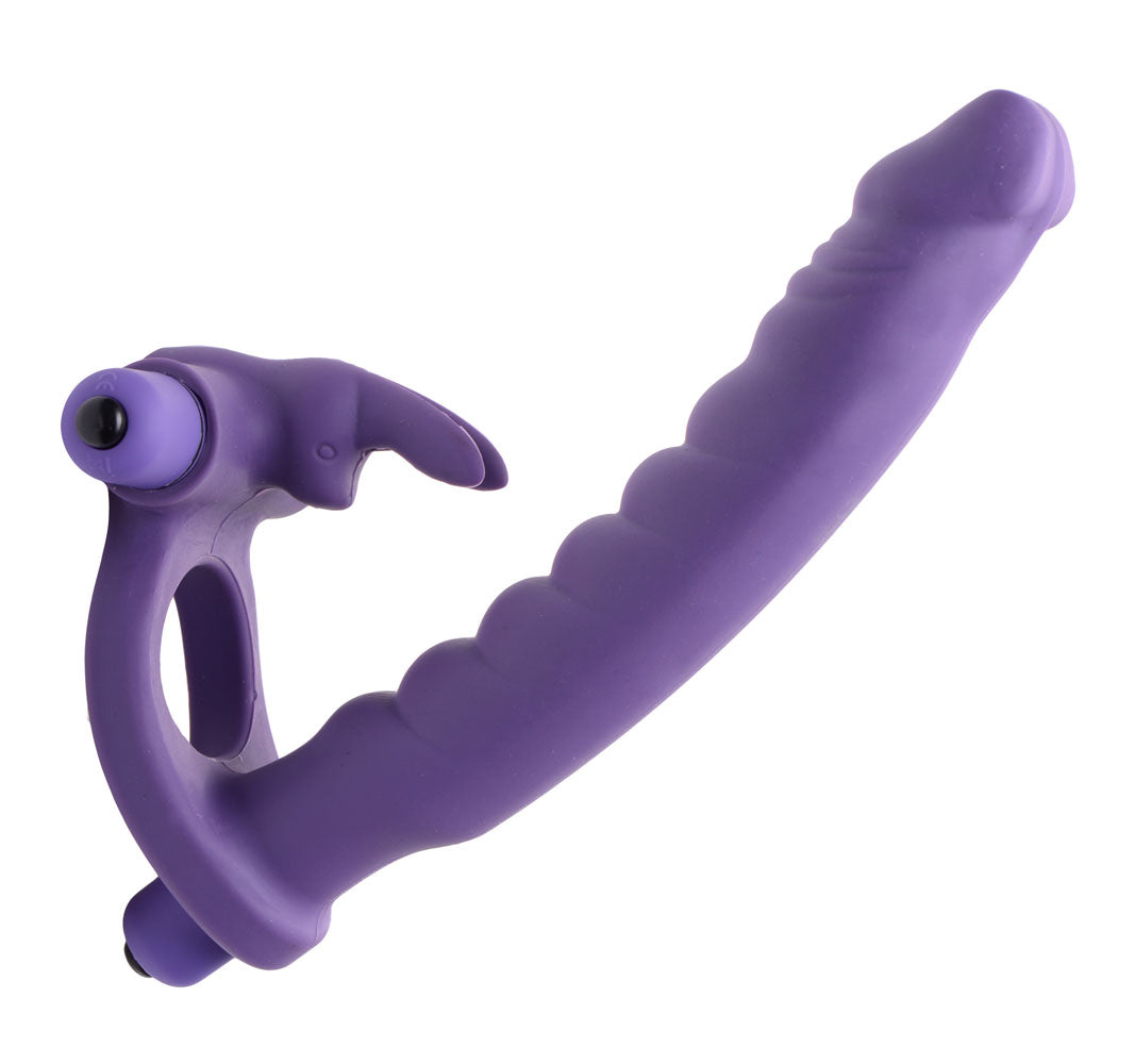 Double Delight Dual Insertion Vibrating Rabbit Cock Ring FR-AD625