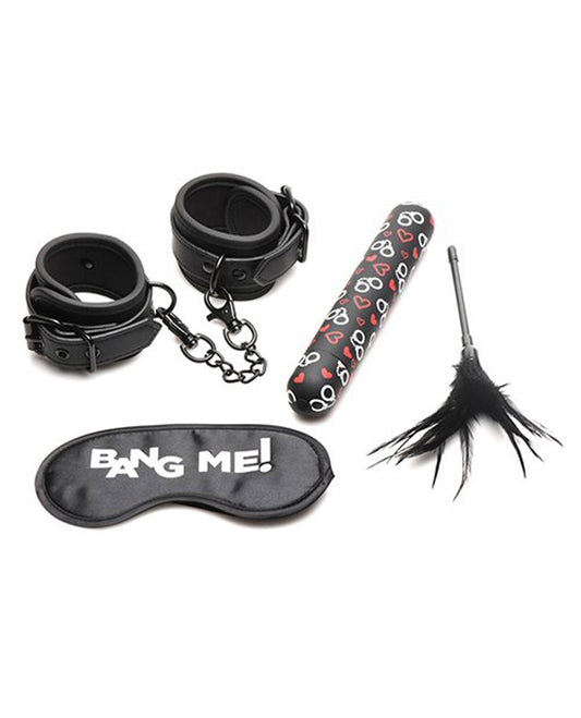 Bang - Bondage Kit - XL Bullet, Cuffs, Tickler and Blindfold - Black BNG-AH047 Bang - Bondage Kit - XL Bullet, Cuffs, Tickler and Blindfold - Black BNG-AH047