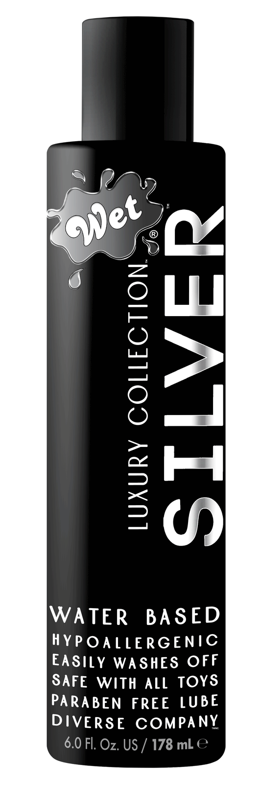 Wet Silver Luxury Water Based Lubricant -  6 Fl. Oz. WT27112 Wet Silver Luxury Water Based Lubricant -  6 Fl. Oz. WT27112