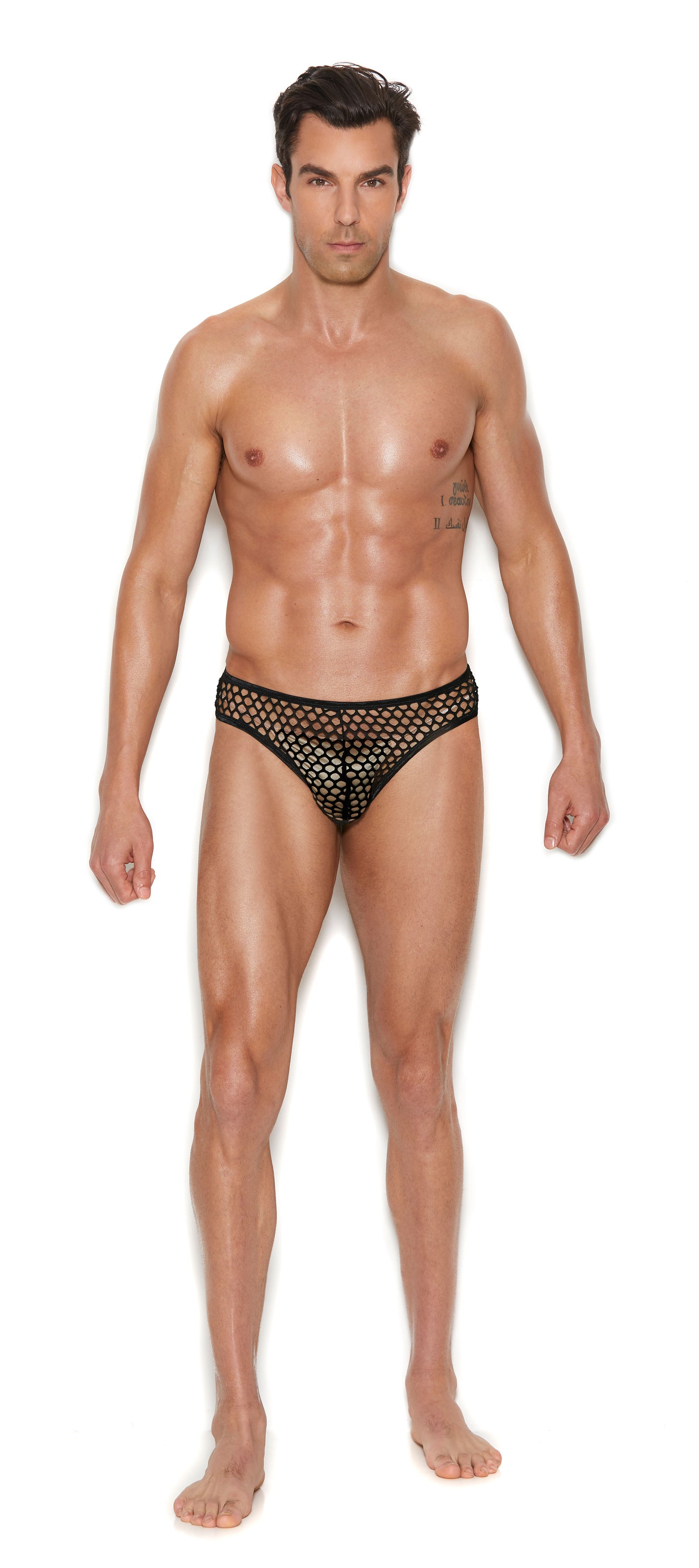 Men's Fishnet Thong Back Brief - Small/medium - Black EM-82928BLKSM