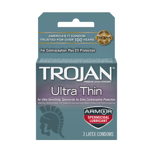 Trojan Ultra Thin Armor Spermicidal Condoms - 3 Pack TJ92720 Trojan Ultra Thin Armor Spermicidal Condoms - 3 Pack TJ92720