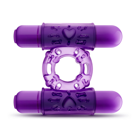 Play With Me - Double Play - Dual Vibrating Cock Ring - Purple BL-77101 Play With Me - Double Play - Dual Vibrating Cock Ring - Purple BL-77101