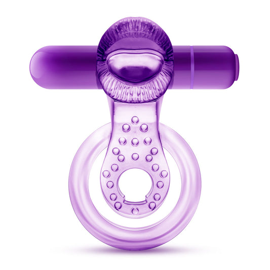 Play With Me - Lick It - Vibrating Double Strap Cockring - Purple BL-61911 Play With Me - Lick It - Vibrating Double Strap Cockring - Purple BL-61911