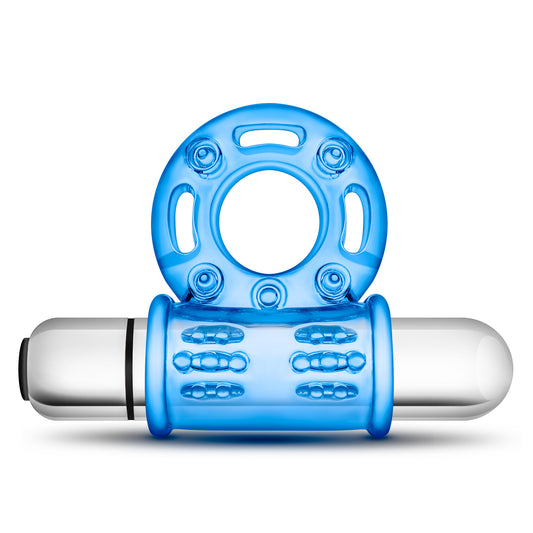 Stay Hard 10 Function Vibrating Bull Ring - Blue BL-77902 Stay Hard 10 Function Vibrating Bull Ring - Blue BL-77902