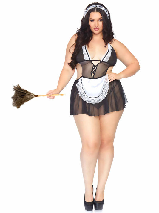 3 Pc Fantasy French Maid - 1x/2x - Black/white LA-87028XBL1X2 3 Pc Fantasy French Maid - 1x/2x - Black/white LA-87028XBL1X2