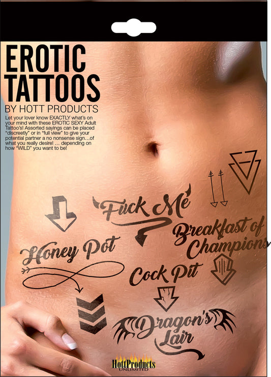 Erotic Tattoo's - Assorted Pack HTP3206 Erotic Tattoo's - Assorted Pack HTP3206
