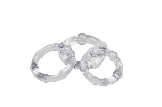 Cockring Combo Beaded - Clear WTC63831 Cockring Combo Beaded - Clear WTC63831